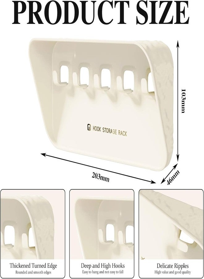 Mforall Key Holder Key Holder with Key Hooks Key Organiser Wall Storage Shelf Wall Mounting for Keys Hooks for Home, Office, Kitchen, Bathroom, Bedroom, Living Room 5 Hook (White) - Image 4